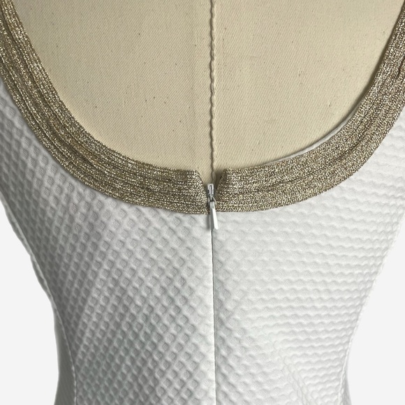 Lily Pulitzer White Resort Bentley Gold Braid Soutache Shift Dress size 4 - Picture 6 of 13